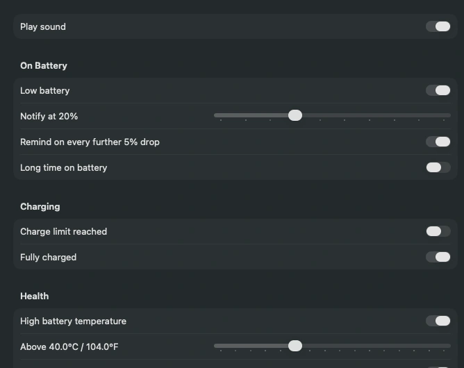The Notifications pane
